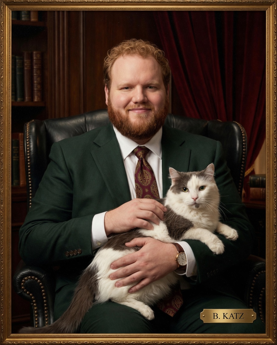 Benjamin Katz, Managing Partner, with cat